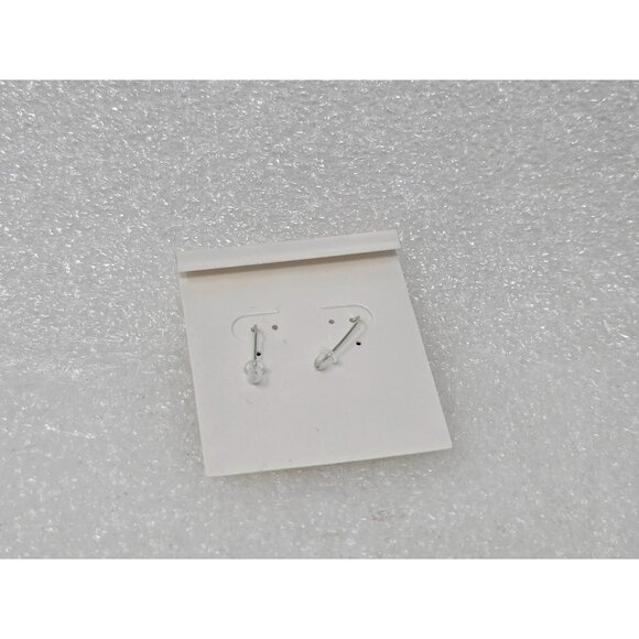 Sterling Silver Red Crystal Ball Dangle Earrings - Picture 2 of 2